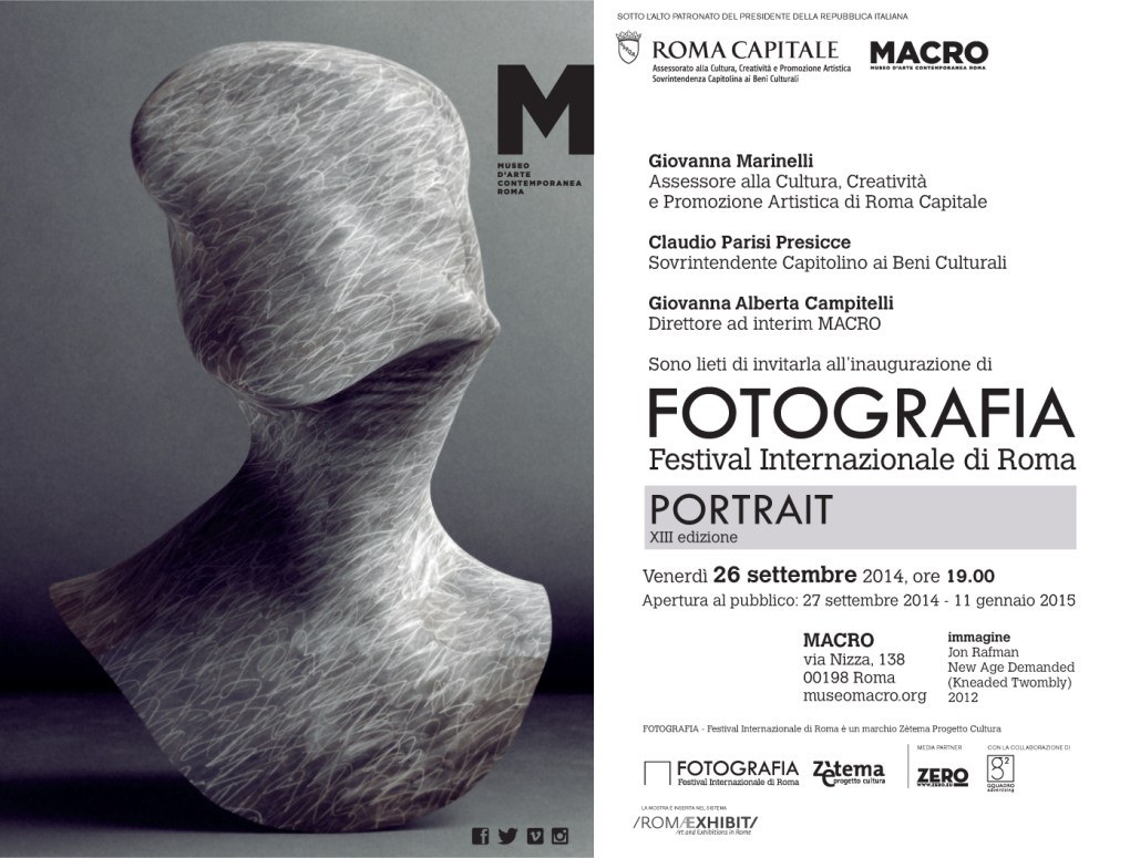 Invito ufficiale all&rsquo;inaugurazione di FOTOGRAFIA Festival Internazionale di Roma, Portrait XIII edizione, MACRO 2014
